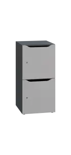 DOMINOU 22 úložná skříň 2-boxová, 917x450x400 mm, korpus antracit, dvířka šedá